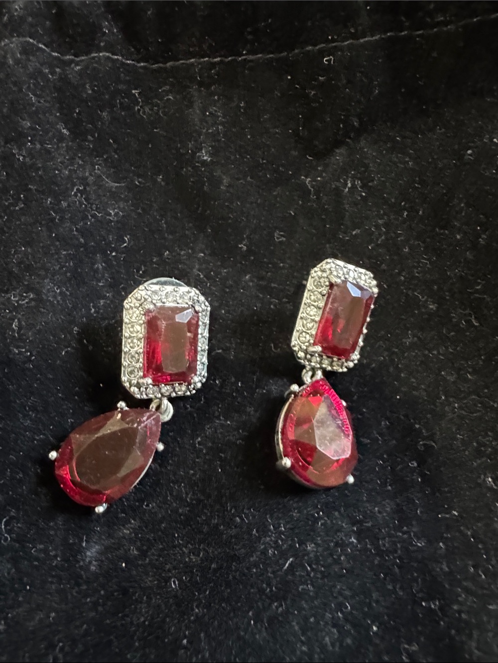 Classic Red Crystal Drop Earrings - Women Jewelry